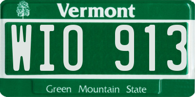VT license plate WIO913