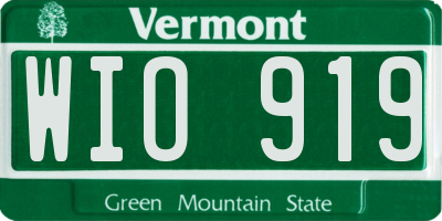 VT license plate WIO919