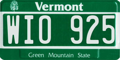 VT license plate WIO925