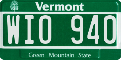 VT license plate WIO940