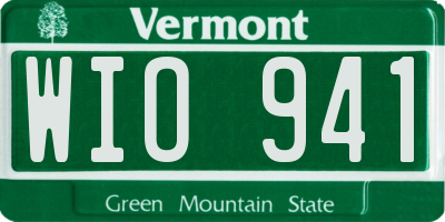 VT license plate WIO941