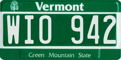 VT license plate WIO942