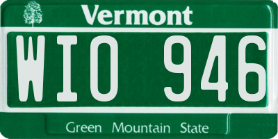 VT license plate WIO946