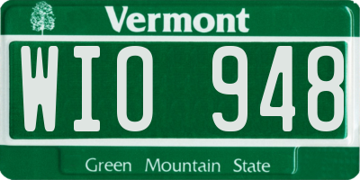 VT license plate WIO948