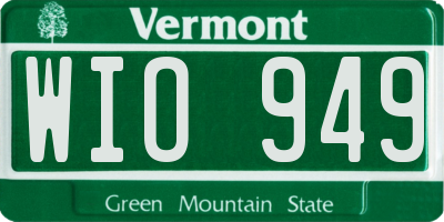 VT license plate WIO949