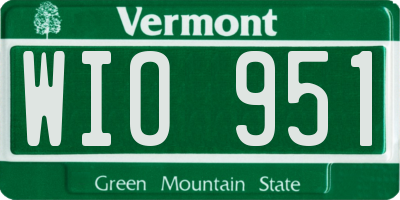VT license plate WIO951