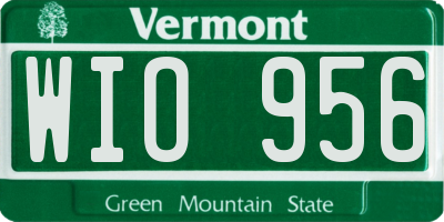 VT license plate WIO956