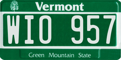VT license plate WIO957
