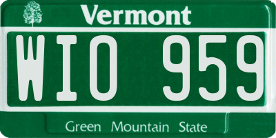 VT license plate WIO959