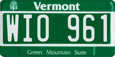 VT license plate WIO961