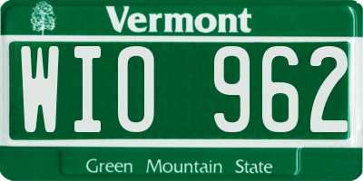 VT license plate WIO962