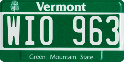 VT license plate WIO963