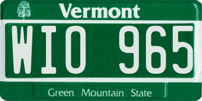 VT license plate WIO965