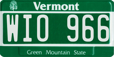 VT license plate WIO966