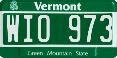 VT license plate WIO973
