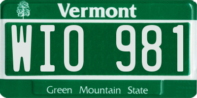 VT license plate WIO981