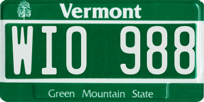 VT license plate WIO988