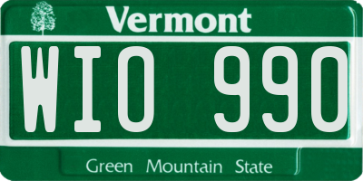 VT license plate WIO990