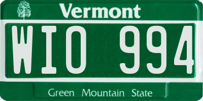 VT license plate WIO994