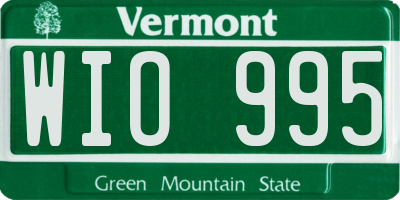 VT license plate WIO995