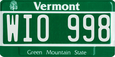 VT license plate WIO998