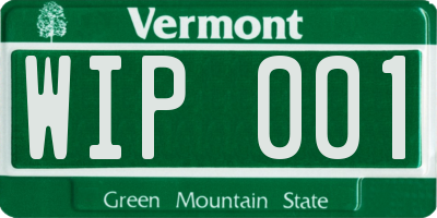 VT license plate WIP001