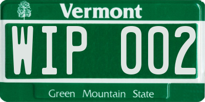 VT license plate WIP002