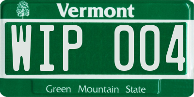 VT license plate WIP004