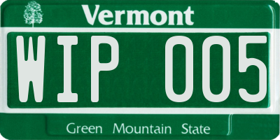 VT license plate WIP005