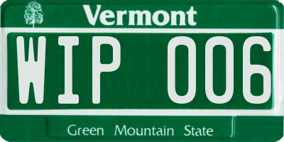 VT license plate WIP006
