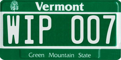 VT license plate WIP007