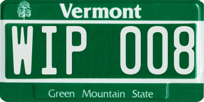 VT license plate WIP008