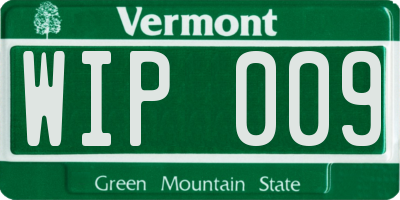 VT license plate WIP009