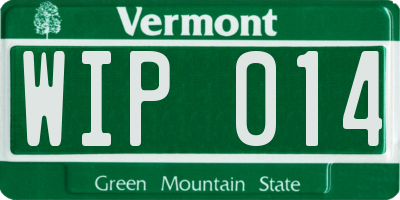 VT license plate WIP014