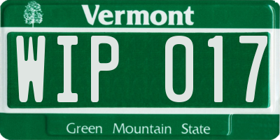 VT license plate WIP017