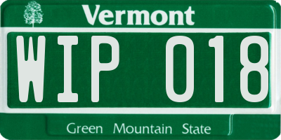 VT license plate WIP018