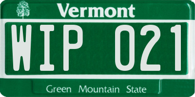 VT license plate WIP021