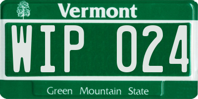 VT license plate WIP024