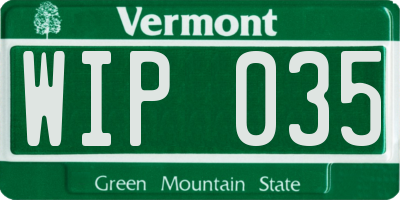 VT license plate WIP035