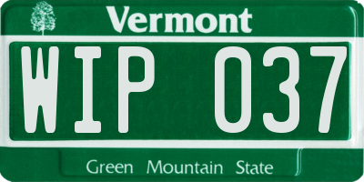 VT license plate WIP037