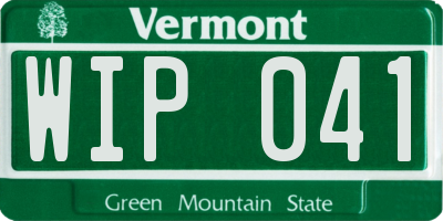 VT license plate WIP041