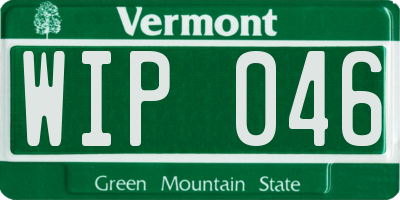 VT license plate WIP046
