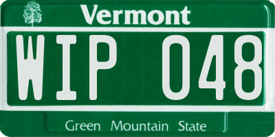VT license plate WIP048