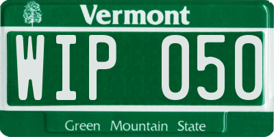 VT license plate WIP050