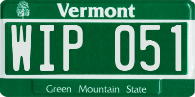 VT license plate WIP051