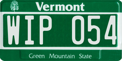 VT license plate WIP054