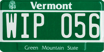 VT license plate WIP056