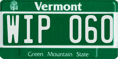 VT license plate WIP060