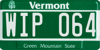 VT license plate WIP064