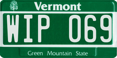 VT license plate WIP069